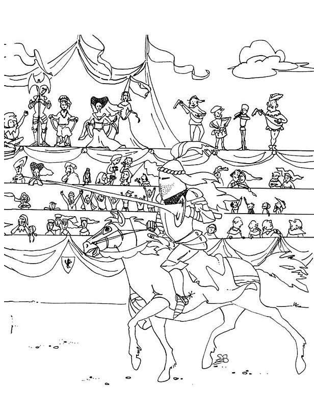 Plansa de colorat cu Cavaleri 15 7